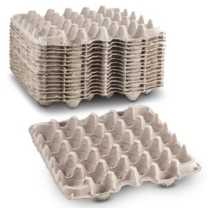 Reusable Biodegradable Paper Pulp Egg Storage Tray, 30 Eggs Capacity, for Poultry Farm Hatchery and Transport, (Pack of 10)