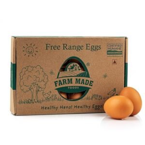 Farm made foods Free Range Eggs,12 Pieces| Veg Fed| Non-Fertile Eggs
